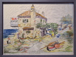 HANS DIEHL-WALLENDORF   - Haus des Steuereinnehmers in Pirano -  signiert  betitelt  Buntstift/Papier  25 x 33 cm